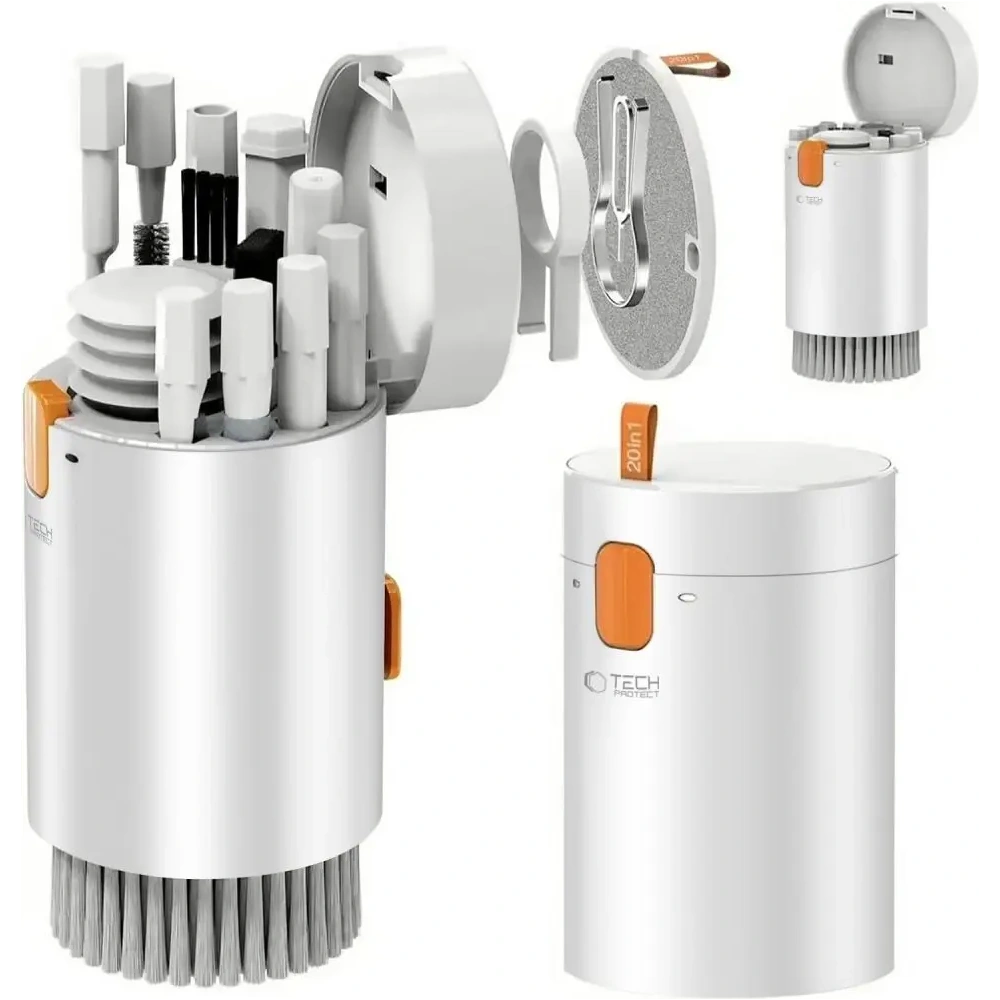 Zestaw czyszczący do telefonu / słuchawek / laptopa Tech-Protect CS01 Cleaner Set 20in1 For Phone & Earphone & Tablet & Laptop White
