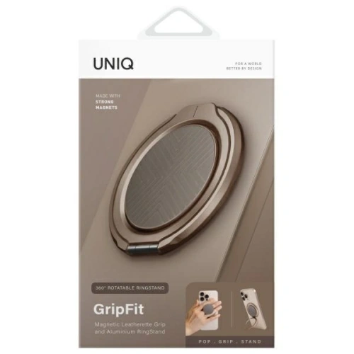Kup Magnetický úchyt na prst s funkcí stojánku UNIQ Gripfit 360 Magnetic Mount&Kickstand šedý/flint grey - UNIQ1433 - {ean13} - Sklep Home Screen