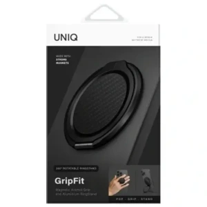 Kup Magnetický úchyt na prst s funkcí stojánku UNIQ Gripfit Premium 360 Magnetic Mount&Kickstand Uchytník Magnetický černý/carbon black - UNIQ1435 - {ean13} - Sklep Home Screen