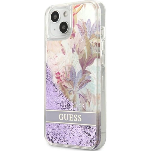 Buy [OUTLET] Case Guess GUHCP13SLFLSU Apple iPhone 13 mini purple hardcase Flower Liquid Glitter - OT-841 - {ean13} - Home Screen Store Europe