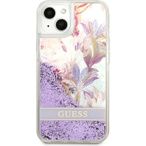 Buy [OUTLET] Case Guess GUHCP13SLFLSU Apple iPhone 13 mini purple hardcase Flower Liquid Glitter - OT-841 - {ean13} - Home Screen Store Europe