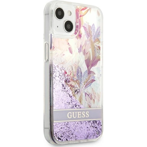 Buy [OUTLET] Case Guess GUHCP13SLFLSU Apple iPhone 13 mini purple hardcase Flower Liquid Glitter - OT-841 - {ean13} - Home Screen Store Europe