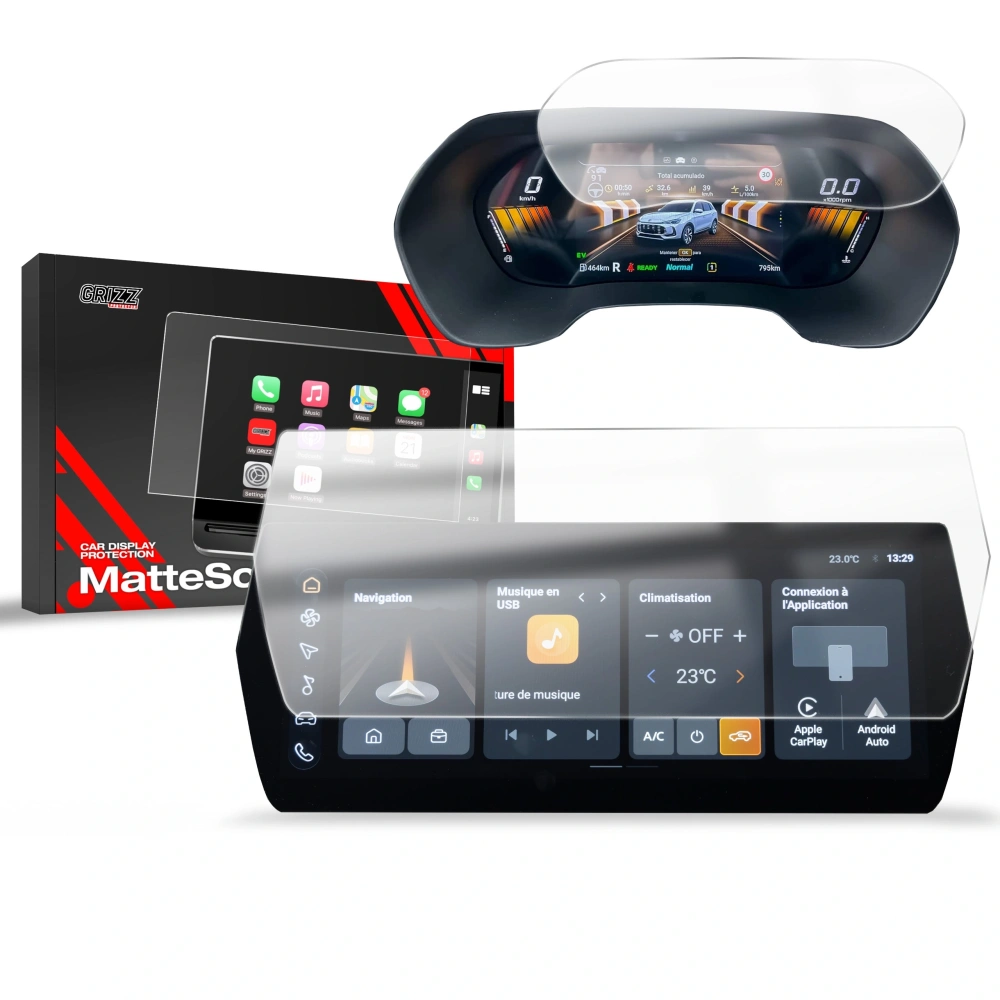 Folia matowa GrizzGlass CarDisplay Protection do MG ZS 12,3" (2024-2025) [2w1]