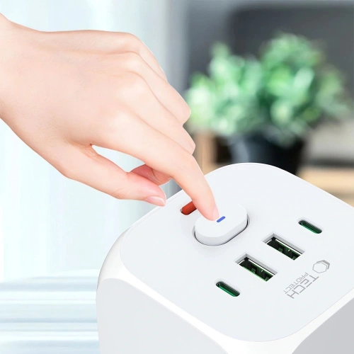 Kup Listwa zasilająca Tech-Protect PCL3X4 Power Socket 2xUSB-A, 2xUSB-C, 3xAC White - THP3819 - {ean13} - Sklep Home Screen