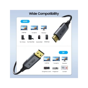Buy Tech-Protect Ultraboost Cable DisplayPort / HDMI 2.0 4K 60Hz 200cm Black - THP3823 - {ean13} - Home Screen Store Europe