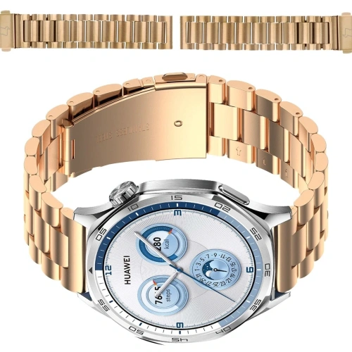 Kup Pasek ze stali nierdzewnej Bizon Strap Watch Aura do Smartwatcha 22 mm różowozłoty - BIZ8149 - {ean13} - Sklep Home Screen