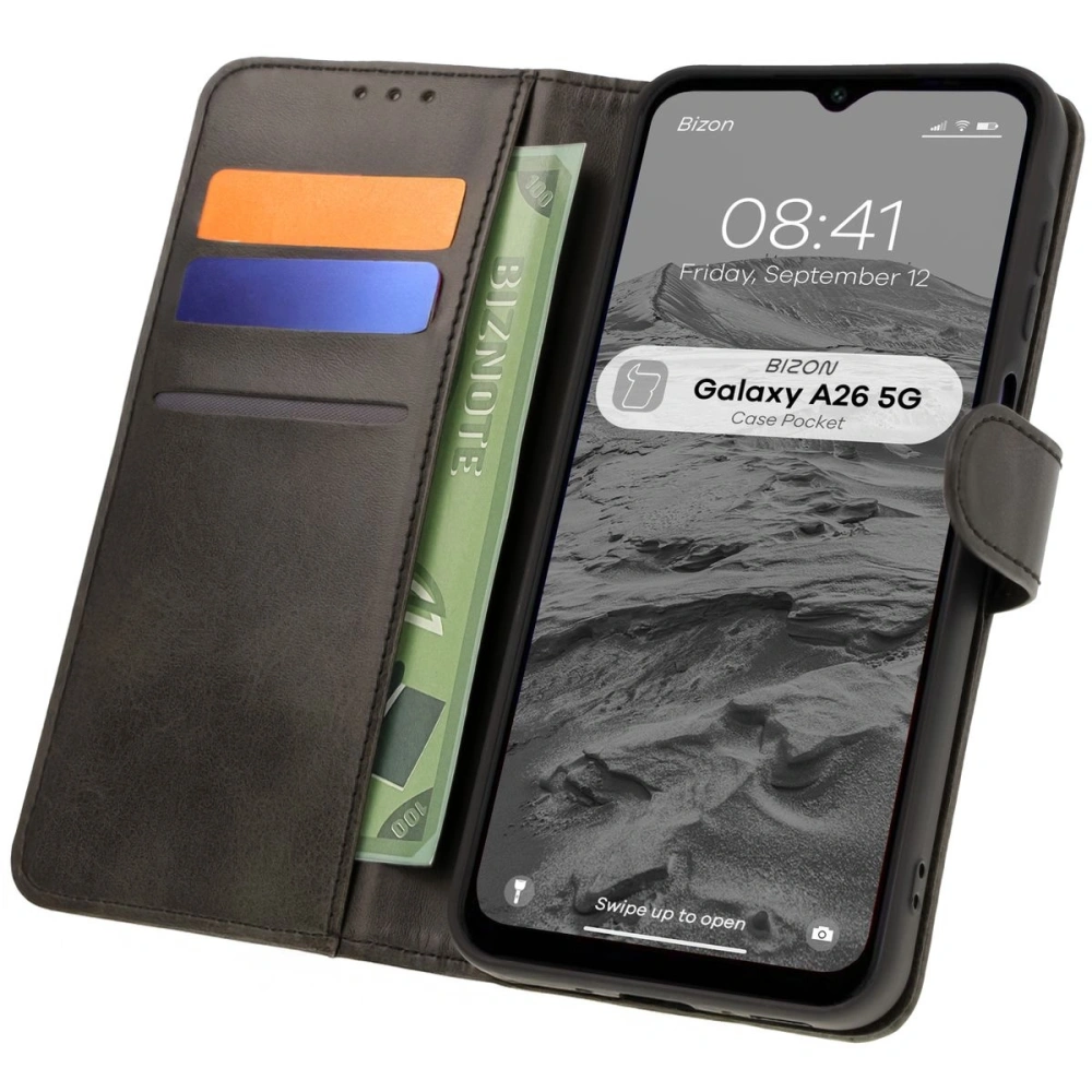 Etui z klapką Bizon Case Pocket do Samsung Galaxy A26 5G czarne