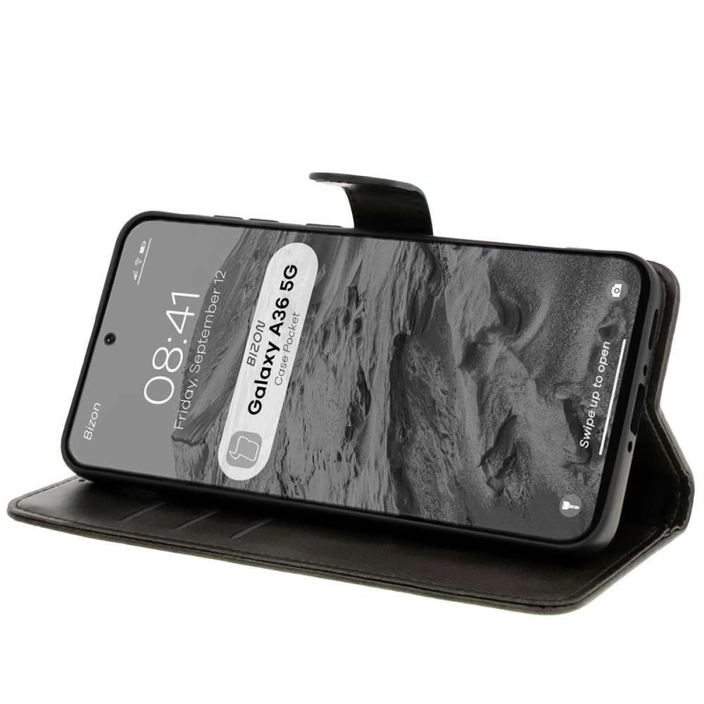 Etui z klapką Bizon Case Pocket do Samsung Galaxy A36 5G czarne
