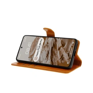 Etui z klapką Bizon Case Pocket do Oppo Find X8 Pro brązowe