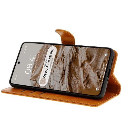 Kup Etui z klapką Bizon Case Pocket do Oppo Find X8 Pro brązowe - BIZ8159 - {ean13} - Sklep Home Screen