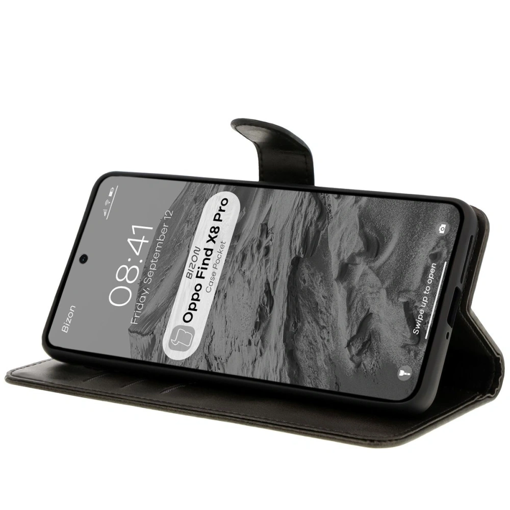 Etui z klapką Bizon Case Pocket do Oppo Find X8 Pro czarne