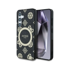 Kup Etui Guess 4G Background Gold Electroplated Peony Pattern MagSafe do Samsung Galaxy S25 czarny - GUE4240 - {ean13} - Sklep Home Screen