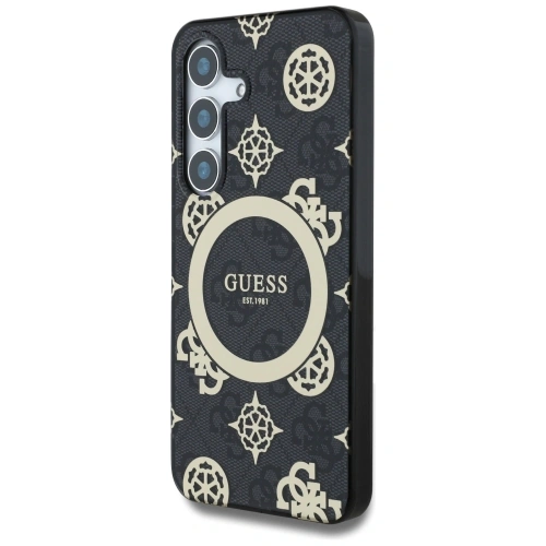 Kup Guess 4G Fundal Aur Electroplacat Model Bujor MagSafe Samsung Galaxy S25 negru - GUE4240 - {ean13} - Sklep Home Screen