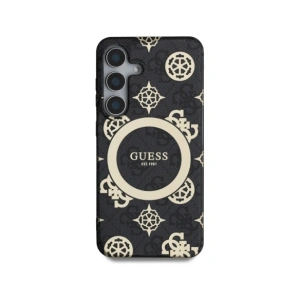 Buy Guess 4G Background Gold Electroplated Peony Pattern MagSafe Samsung Galaxy S25 black - GUE4240 - {ean13} - Home Screen Store Europe