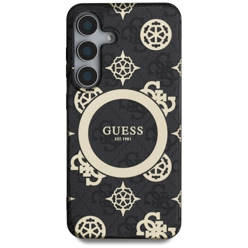 Kup Etui Guess 4G Background Gold Electroplated Peony Pattern MagSafe do Samsung Galaxy S25 czarny - GUE4240 - {ean13} - Sklep Home Screen