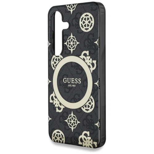 Kup Etui Guess 4G Background Gold Electroplated Peony Pattern MagSafe do Samsung Galaxy S25 czarny - GUE4240 - {ean13} - Sklep Home Screen