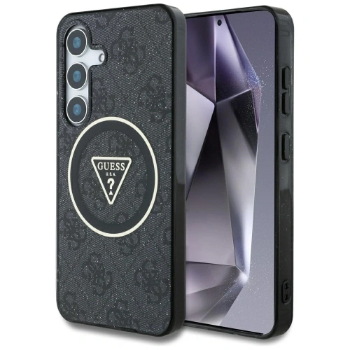 Buy Guess 4G Glitter Triangle Buttons MagSafe Samsung Galaxy S25 black - GUE4241 - {ean13} - Home Screen Store Europe