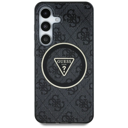 Kup Etui Guess 4G Glitter Triangle Buttons MagSafe pro Samsung Galaxy S25 černé - GUE4241 - {ean13} - Sklep Home Screen