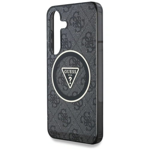 Kup Etui Guess 4G Glitter Triangle Buttons MagSafe pro Samsung Galaxy S25 černé - GUE4241 - {ean13} - Sklep Home Screen