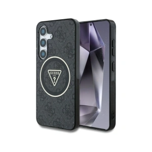 Kup Etui Guess 4G Glitter Triangle Buttons MagSafe pro Samsung Galaxy S25+ Plus černé - GUE4242 - {ean13} - Sklep Home Screen