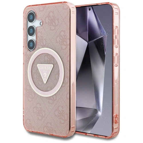 Buy Guess 4G Glitter Triangle Buttons MagSafe Samsung Galaxy S25 pink - GUE4243 - {ean13} - Home Screen Store Europe