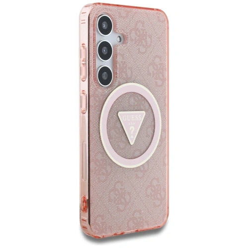 Kup Etui Guess 4G Glitter Triangle Buttons MagSafe do Samsung Galaxy S25 różowy - GUE4243 - {ean13} - Sklep Home Screen