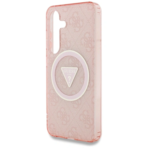Kup Etui Guess 4G Glitter Triangle Buttons MagSafe do Samsung Galaxy S25 różowy - GUE4243 - {ean13} - Sklep Home Screen
