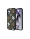 Etui Guess 4G Printed Colored Peony Pattern MagSafe do Samsung Galaxy S25 brązowy