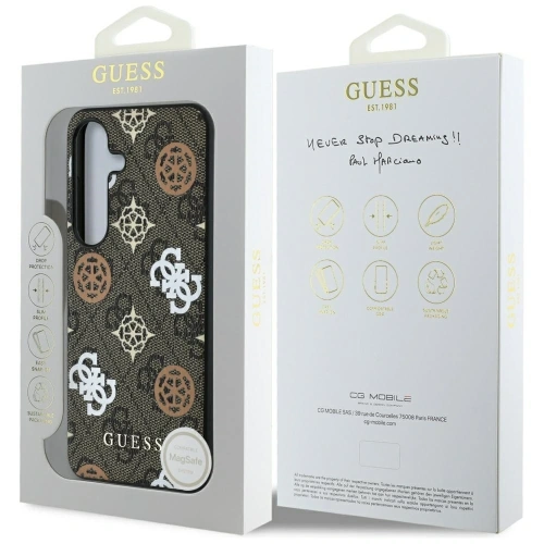 Kup Etui Guess 4G Printed Colored Peony Pattern MagSafe do Samsung Galaxy S25 brązowy - GUE4244 - {ean13} - Sklep Home Screen