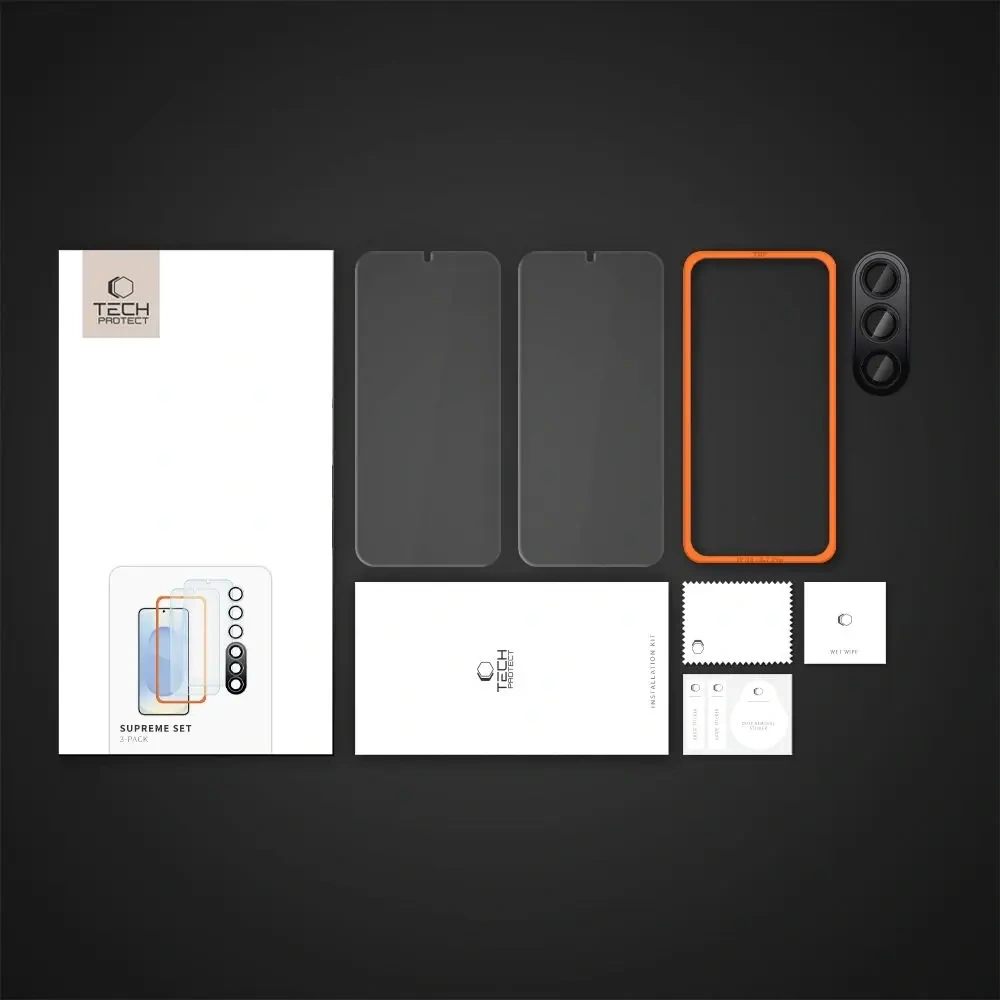 Szkło hartowane Tech-Protect Supreme Set Samsung Galaxy S25 Clear [3 PACK]