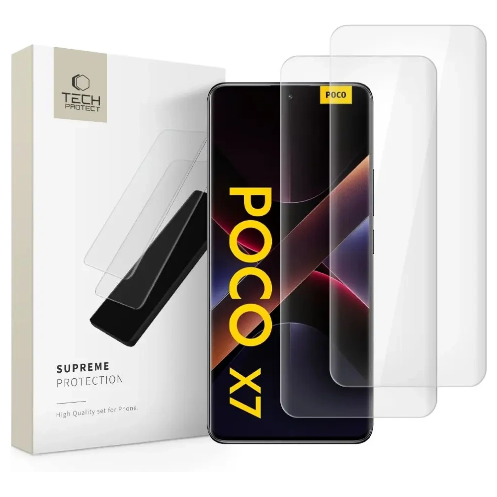 Szkło hartowane Tech-Protect Glass UV+ Xiaomi Redmi Note 14 Pro 4G / 5G / 14 Pro+ Plus 5G / Poco X7 5G Clear [2 PACK]