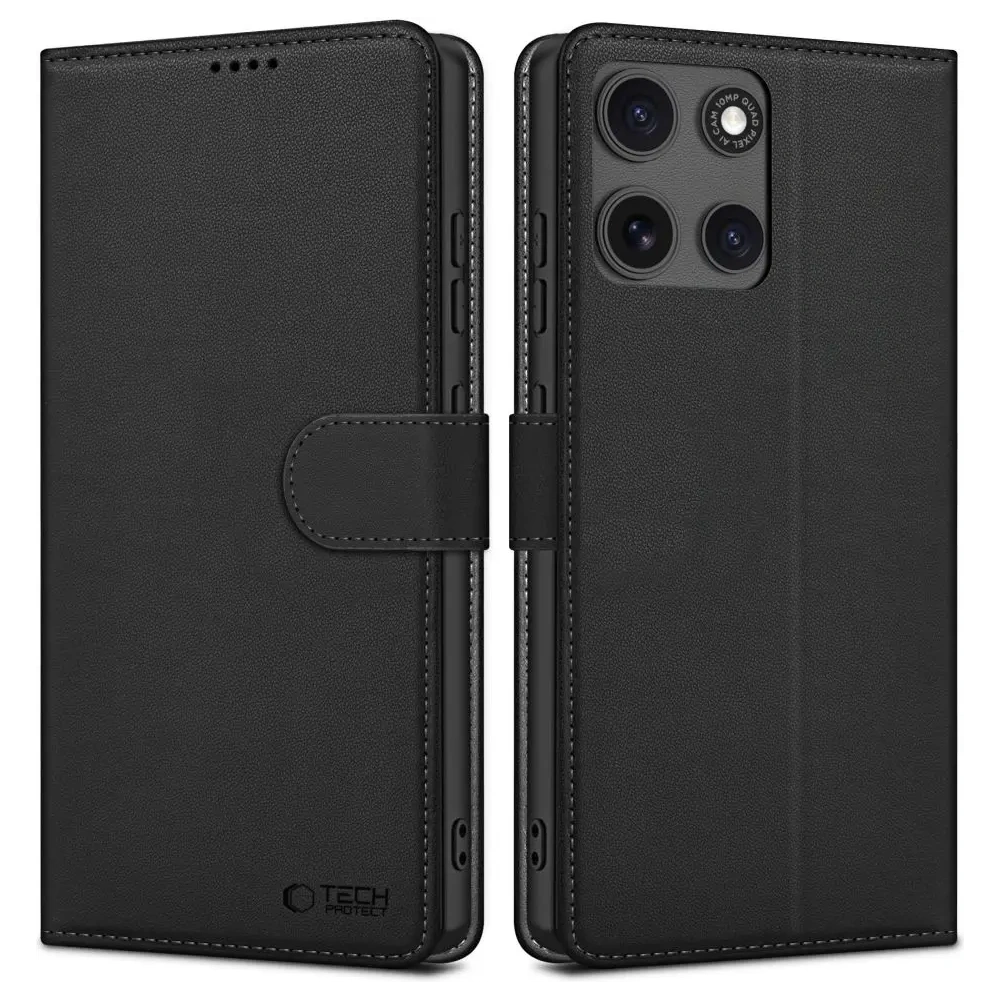 Etui z klapką Tech-Protect Wallet Motorola Moto G15 / G15 Power Matte Black