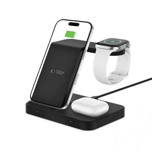 Buy Tech-Protect QI15W-A37 3in1 Wireless Charger For Android & Apple Black - THP3838 - {ean13} - Home Screen Store Europe