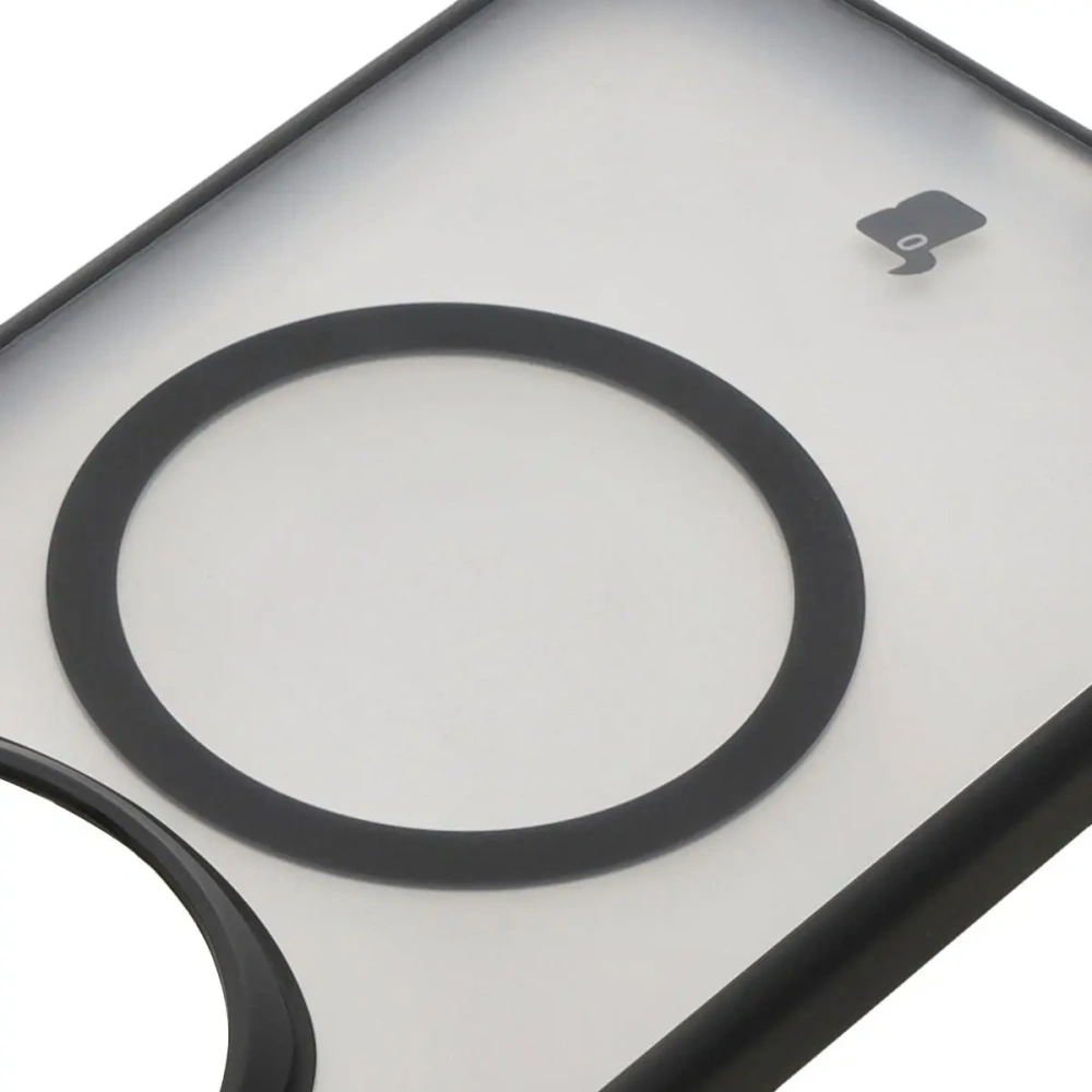 Etui z pierścieniem magnetycznym Bizon Case MatteO do Honor Magic7 Pro półprzezroczyste z czarną ramką