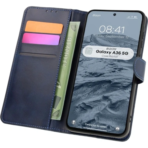 Kup Etui z klapką Bizon Case Pocket do Samsung Galaxy A36 5G granatowe - BIZ8165 - {ean13} - Sklep Home Screen