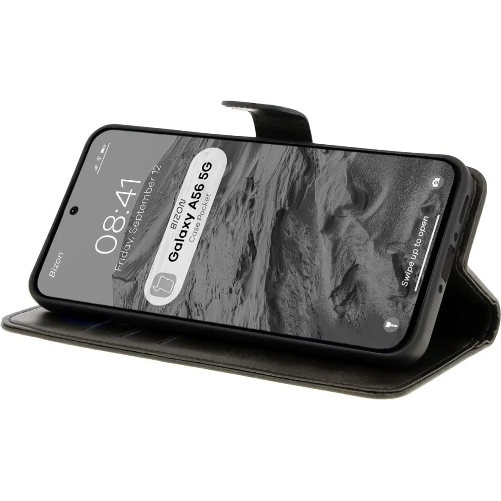Etui z klapką Bizon Case Pocket do Samsung Galaxy A56 5G czarne