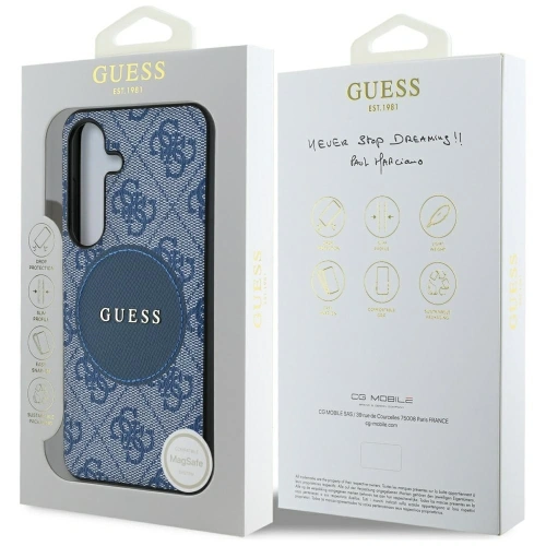 Kup Etui Guess 4G Round Patch Classic Logo MagSafe do Samsung Galaxy S25 niebieski - GUE4246 - {ean13} - Sklep Home Screen