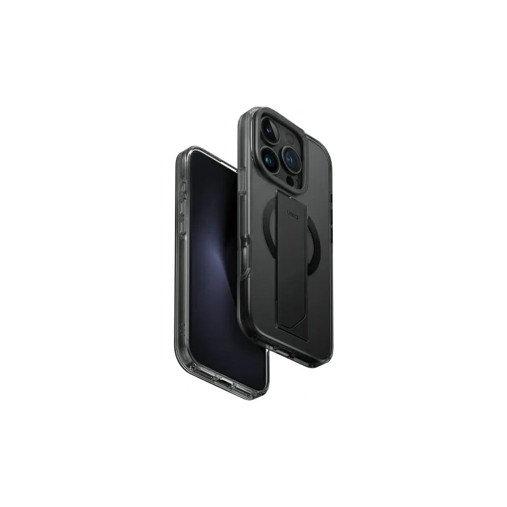 Etui UNIQ Heldro Max Apple iPhone 16 Pro MagClick Charging czarny/vapour smoke