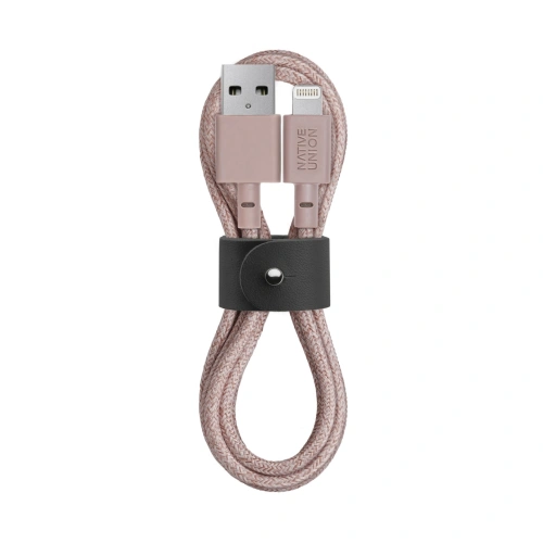 Kup Kabel Native Union Belt Cable Lightning s koženým zapínáním 1,2m (rose) - NTU039RS - {ean13} - Sklep Home Screen