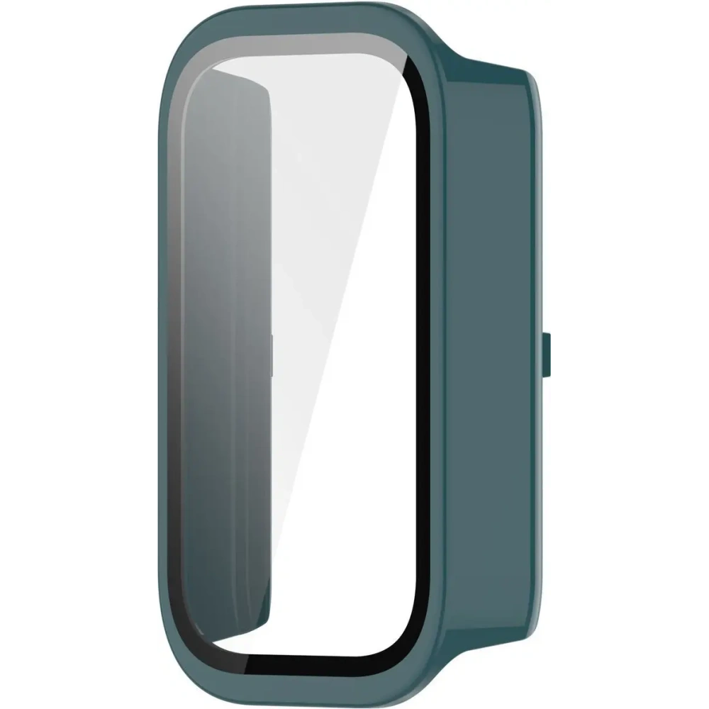 Etui ze szkłem do zegarka Bizon Case+Glass Watch do Xiaomi Mi Smart Band 9 Active / Redmi Band 3 zielone