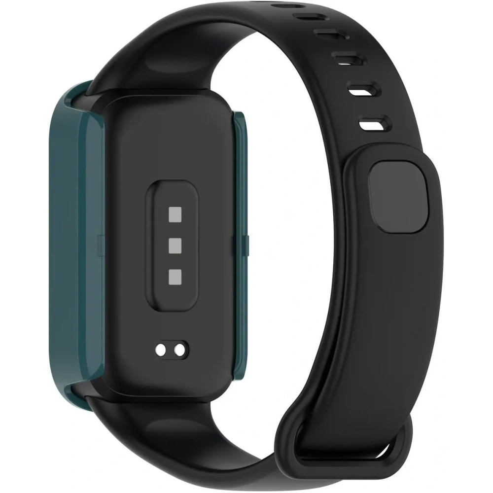 Etui ze szkłem do zegarka Bizon Case+Glass Watch do Xiaomi Mi Smart Band 9 Active / Redmi Band 3 zielone