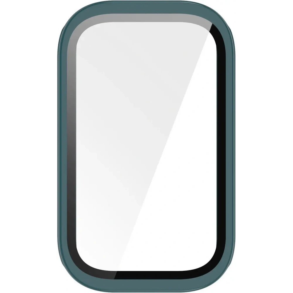 Etui ze szkłem do zegarka Bizon Case+Glass Watch do Xiaomi Mi Smart Band 9 Active / Redmi Band 3 zielone