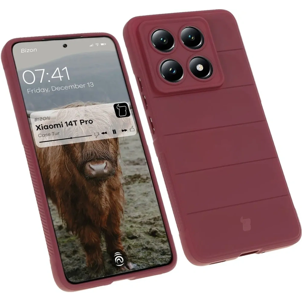Pancerne etui Bizon Case Tur do Xiaomi 14T Pro ciemnofioletowe