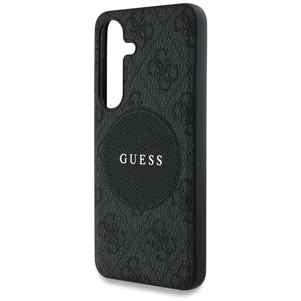 Etui Guess 4G Round Patch Classic Logo MagSafe do Samsung Galaxy S25+ Plus czarny