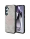 Etui Guess 4G Round Patch Classic Logo MagSafe pro Samsung Galaxy S25 růžové