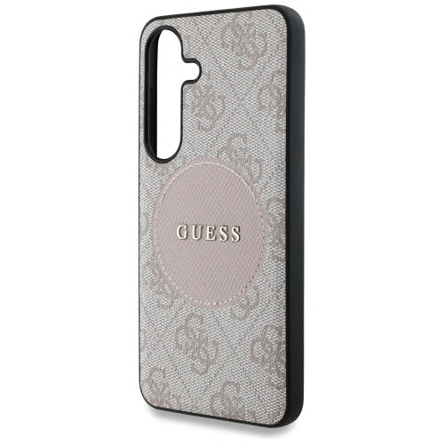 Kup Etui Guess 4G Round Patch Classic Logo MagSafe pro Samsung Galaxy S25 růžové - GUE4250 - {ean13} - Sklep Home Screen