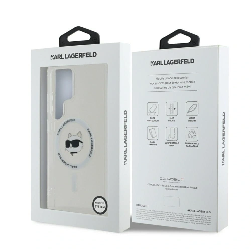 Kup Etui Karl Lagerfeld Button Choupette Head Printed Logo MagSafe Samsung Galaxy S25 Ultra bílý - KLD21865 - {ean13} - Sklep Home Screen