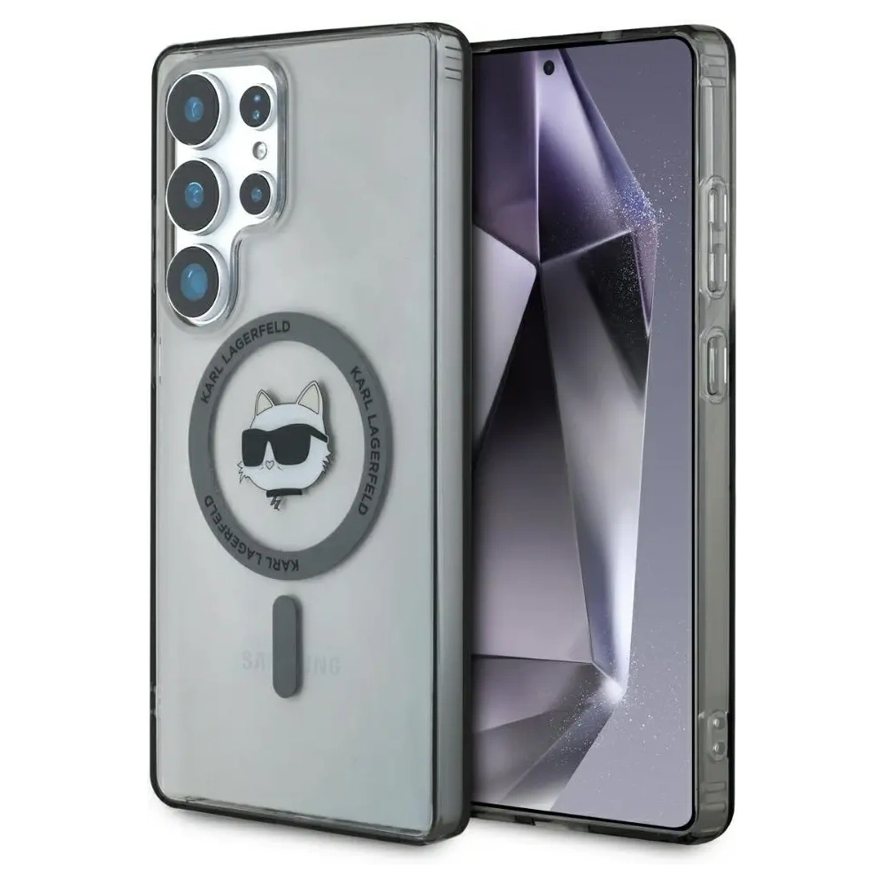 Etui Karl Lagerfeld Button Choupette Head Printed Logo MagSafe Samsung Galaxy S25 Ultra czarny