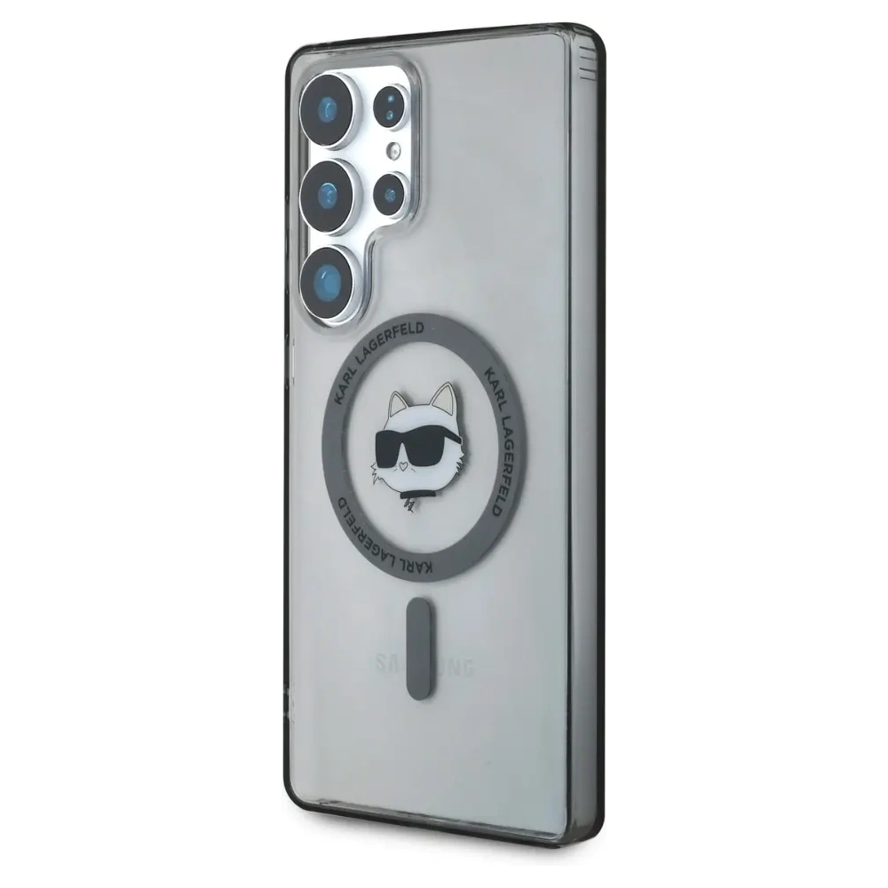 Etui Karl Lagerfeld Button Choupette Head Printed Logo MagSafe Samsung Galaxy S25 Ultra czarny
