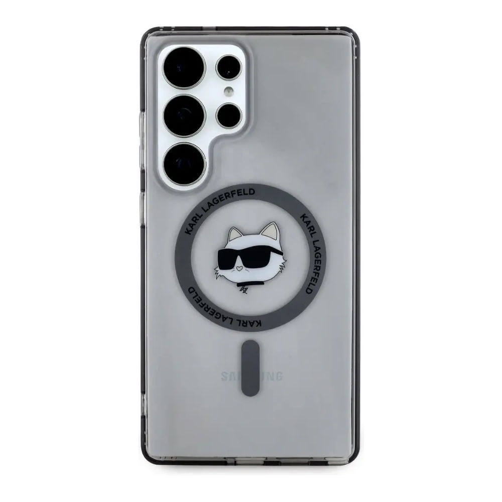 Etui Karl Lagerfeld Button Choupette Head Printed Logo MagSafe Samsung Galaxy S25 Ultra czarny